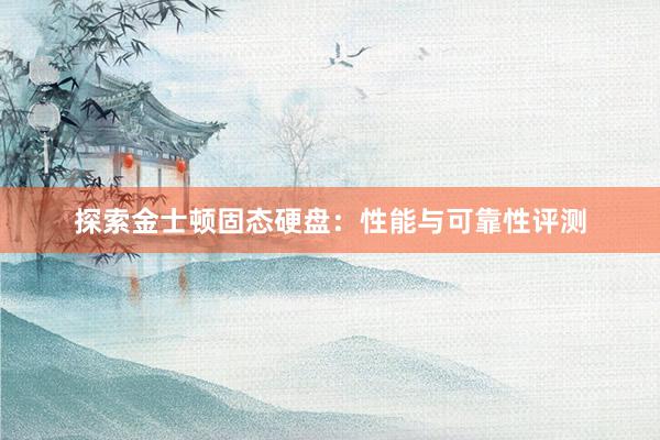 探索金士顿固态硬盘：性能与可靠性评测